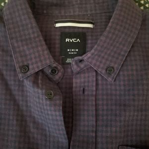 Blue/Burgundy Check RVCA Button Up Shirt